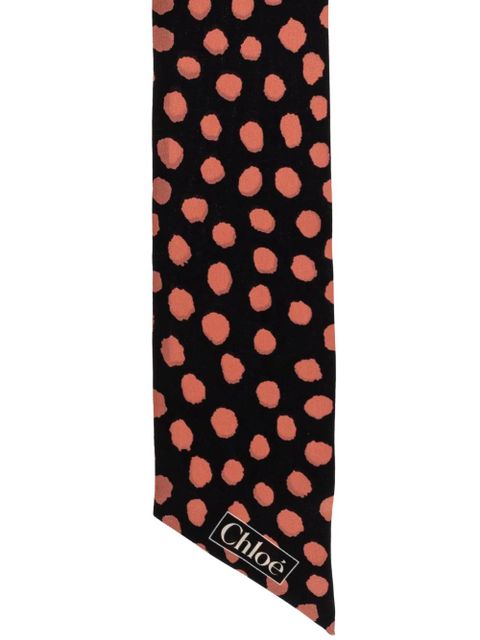 Chloé Spotted silk scarf - Black