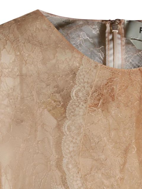 FENDI lace-panel tweed dress - Neutrals