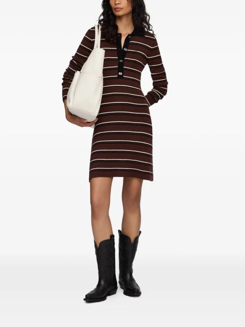 GANNI striped polo mini dress - Brown - zdjęcie produktu nr 2