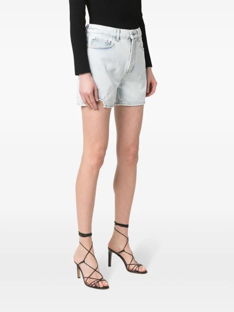 Off-White cut-out high-waisted denim shorts - Blue