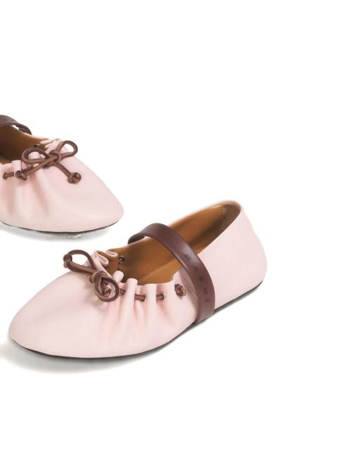 Marni strap leather ballet flats - Pink
