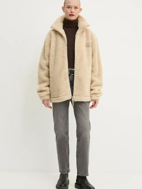 Rains kurtka Kofu Fleece Jacket T2 kolor beżowy przejściowa 19940-24