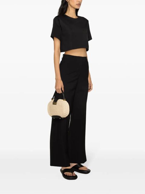 Max Mara logo-print cropped T-shirt - Black - zdjęcie produktu nr 2