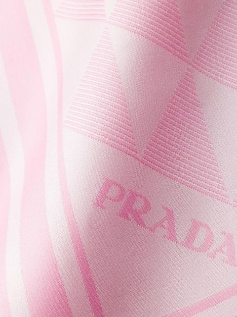Prada jacquard silk scarf 55x55 - Pink - zdjęcie produktu nr 2