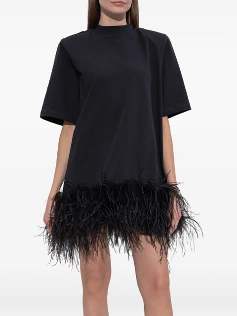 The Attico feather-trim mini dress - Black - zdjęcie produktu nr 2