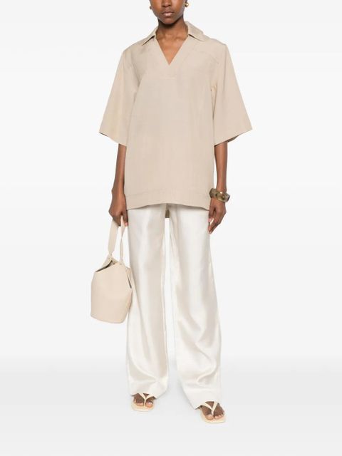 LouLou de Saison Ermo V-neck T-shirt - Neutrals - zdjęcie produktu nr 2