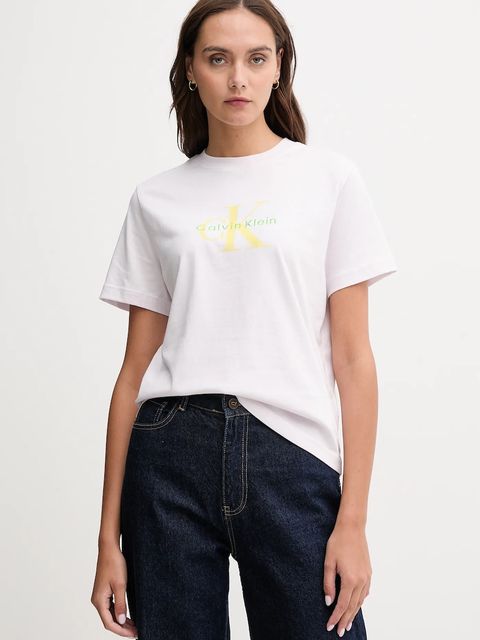 Calvin Klein Jeans t-shirt bawełniany damski kolor różowy LV047B865G - zdjęcie produktu nr 1