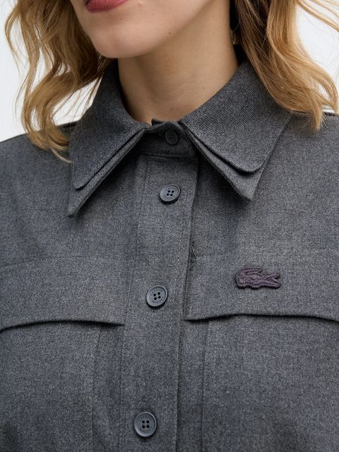 Lacoste sukienka kolor szary midi prosta EF2604