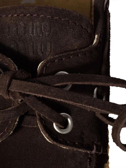 Miu Miu suede boat shoes - Brown