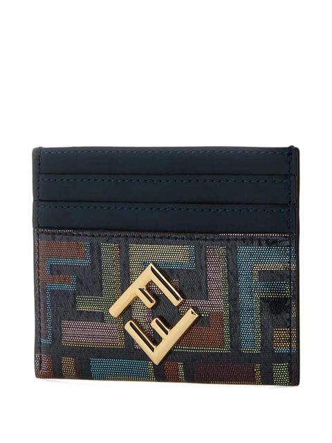 FENDI logo-plaque card holder - Blue
