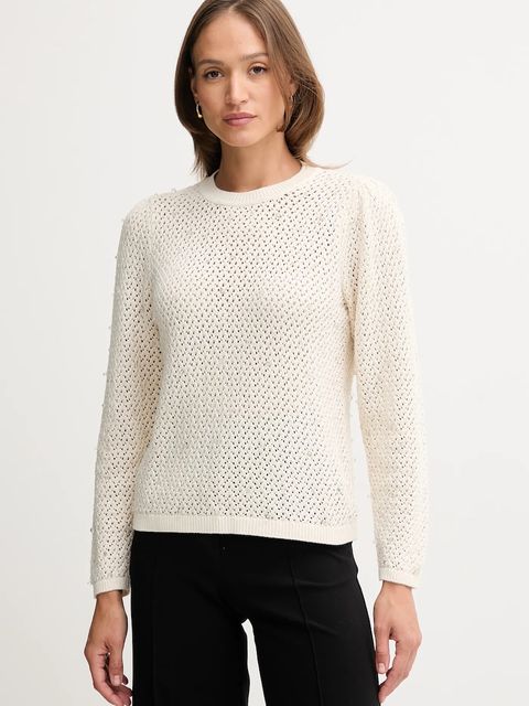 Pedro del Hierro sweter bawełniany damski kolor beżowy lekki 3512895 - zdjęcie produktu nr 1