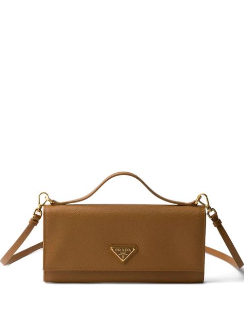 Prada Saffiano leather wallet with shoulder strap - Neutrals - zdjęcie produktu nr 1