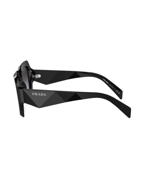 Prada Eyewear logo-print oversize-frame sunglasses - Black