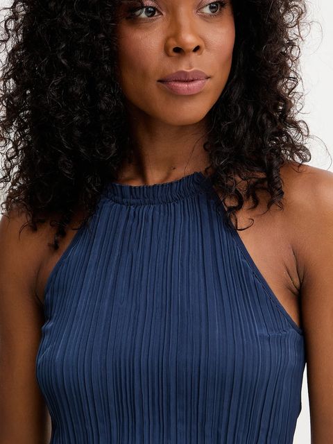 Morgan sukienka kolor granatowy midi rozkloszowana ROMINA