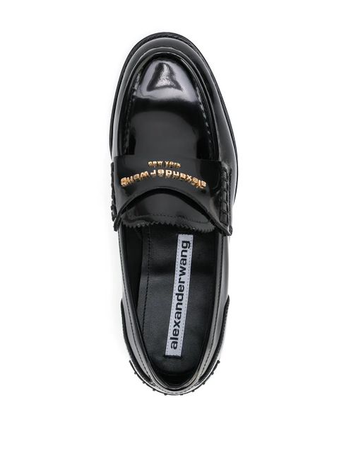 Alexander Wang embossed-logo loafers - Black