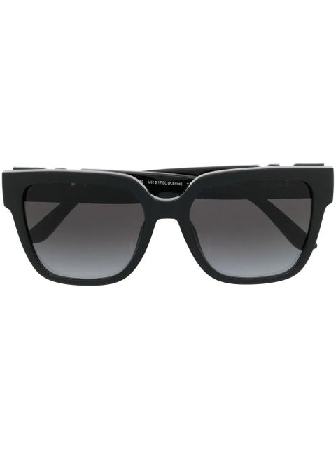 Michael Kors logo-plaque square-frame sunglasses - Black - zdjęcie produktu nr 1