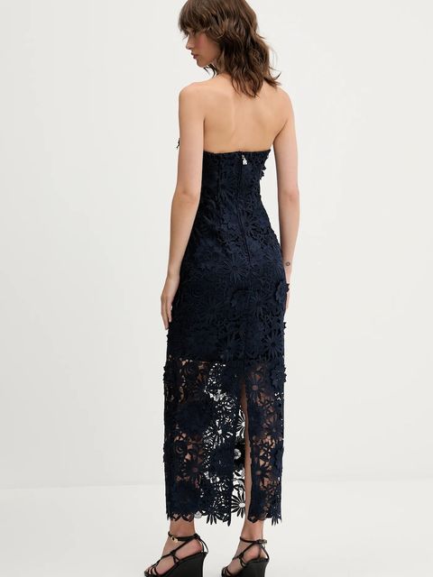 Rotate sukienka kolor granatowy midi dopasowana 1150271725