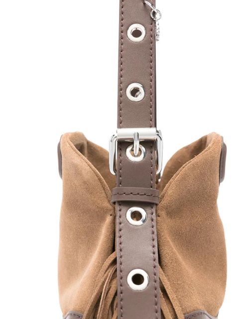 Maje Miss M fringed strap shoulder bag - Brown