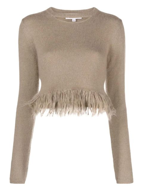 JW Anderson fringed-hem cropped jumper - Brown - zdjęcie produktu nr 1