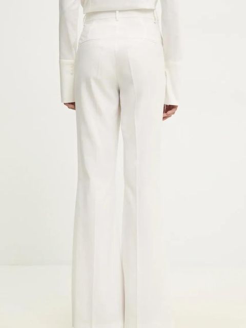 Answear.LAB spodnie garniturowe dzwony kolor biały dzwony high waist