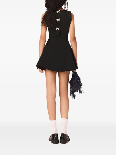 Maje bow-detail sleeveless mini dress - Black