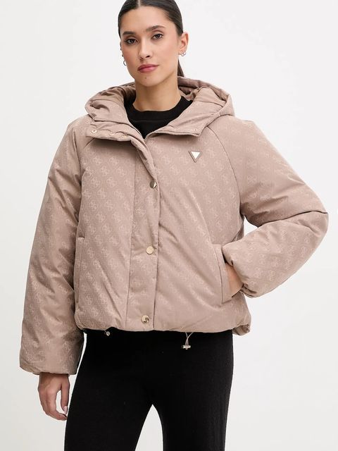 Guess kurtka 4G kolor beżowy zimowa oversize V5BL07 WGLW2 - zdjęcie produktu nr 1