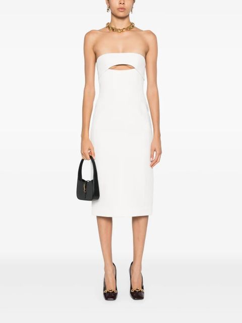 Saint Laurent silk midi dress - White