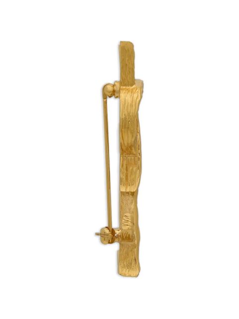 Saint Laurent textured-finish brooch - Gold