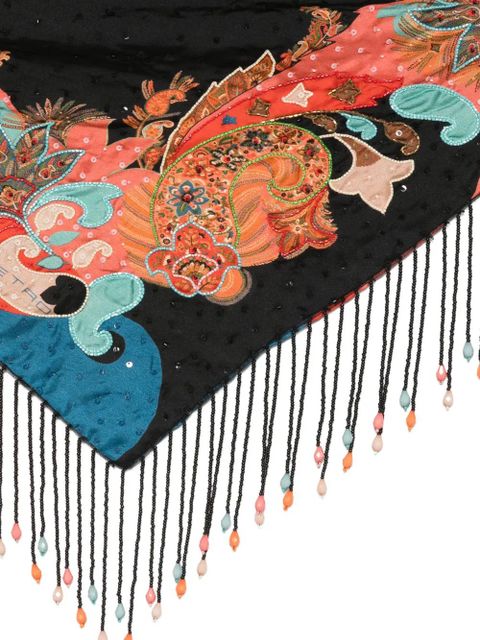 ETRO paisley-pattern beaded scarf - Black - zdjęcie produktu nr 2