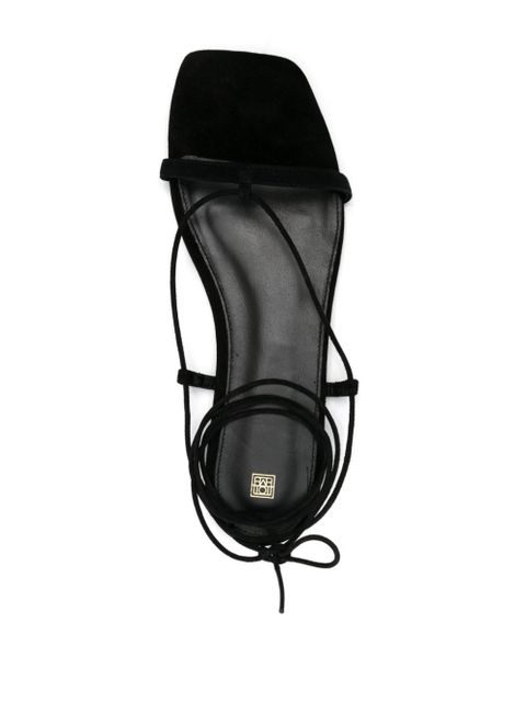 TOTEME tie-fastening suede sandals - Black