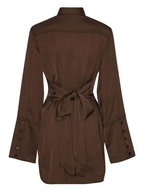 ROTATE BIRGER CHRISTENSEN tie-waist shirt mini dress - Brown