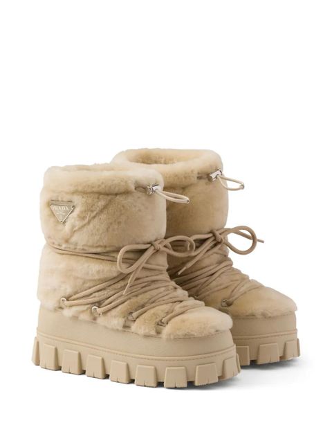 Prada Après ski shearling boots - Neutrals - zdjęcie produktu nr 2