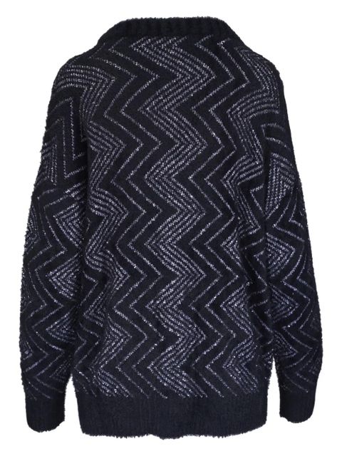 Missoni zigzag-woven buttoned cardigan - Black - zdjęcie produktu nr 2