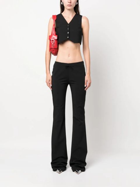 Blumarine flared bow-detail trousers - Black