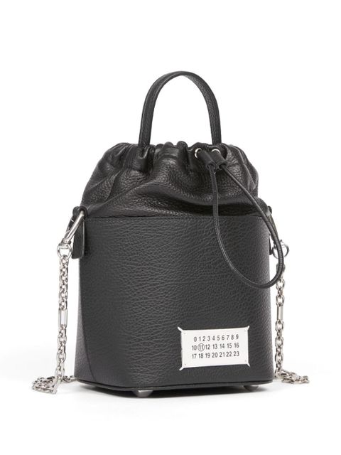 Maison Margiela small 5AC grained leather bucket bag - Black - zdjęcie produktu nr 2