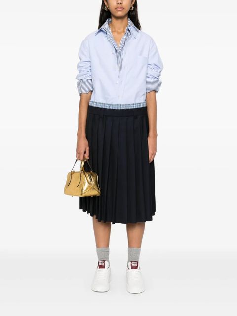 Miu Miu pleated batavia midi skirt - Blue - zdjęcie produktu nr 2
