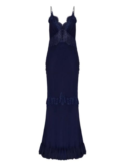 Self-Portrait lace ruffled maxi dress - Blue - zdjęcie produktu nr 1