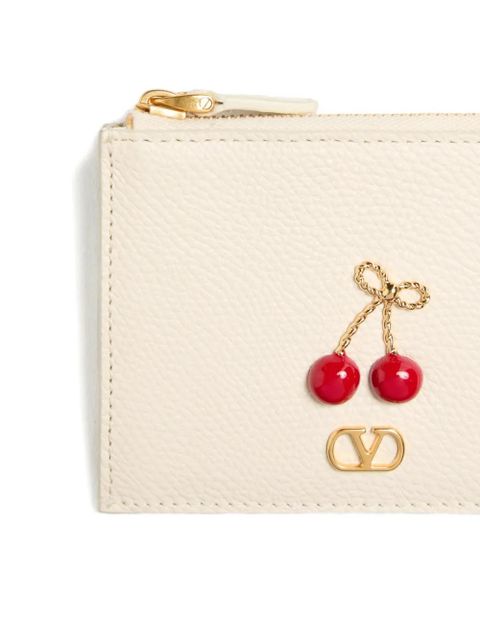 Valentino Garavani Cherryfic grained card holder - Neutrals