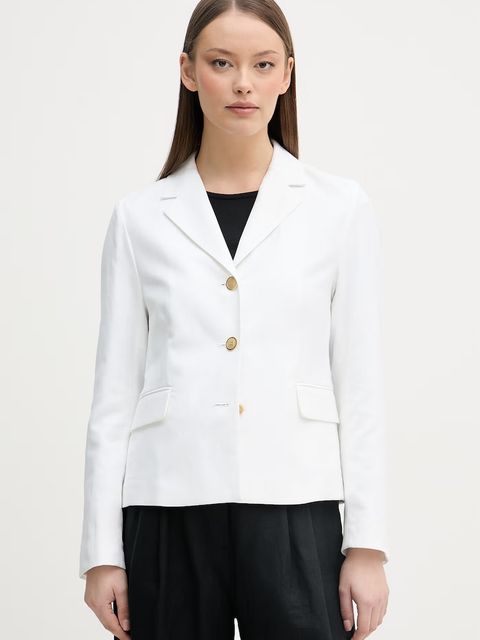 Tommy Hilfiger marynarka jednorzędowa damska z dodatkiem lnu - zdjęcie produktu nr 1