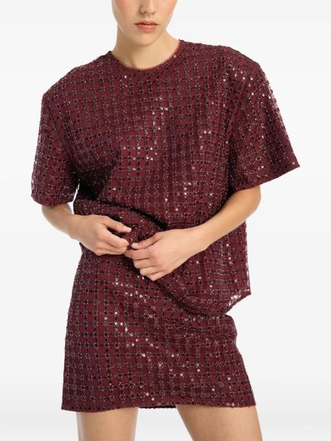 ROTATE BIRGER CHRISTENSEN sequin-embellished top - Red