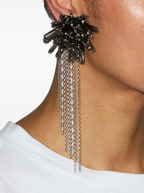 ISABEL MARANT beaded-embellished chain earrings - Silver - zdjęcie produktu nr 2