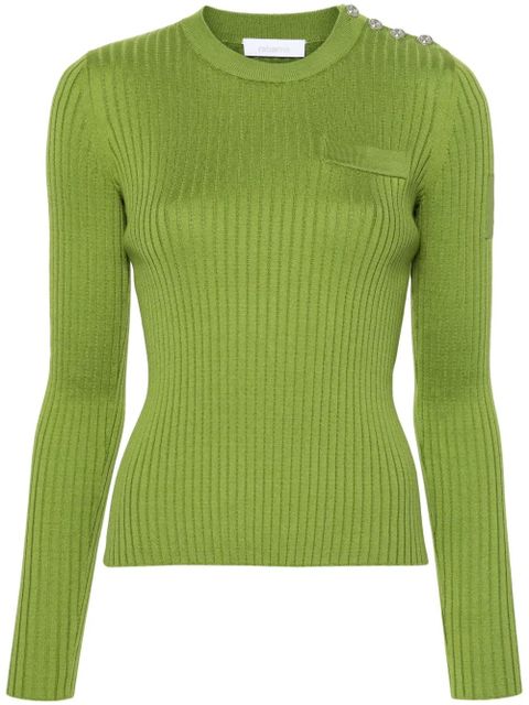 Rabanne crew-neck ribbed-knit top - Green - zdjęcie produktu nr 1