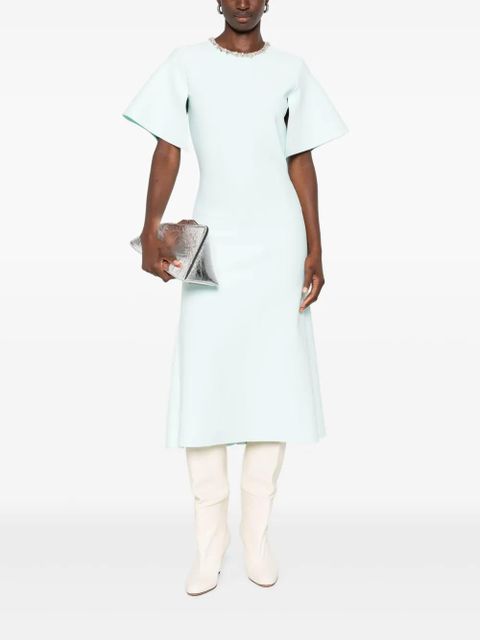 Alexander McQueen embellished short-sleeve midi dress - Blue - zdjęcie produktu nr 2
