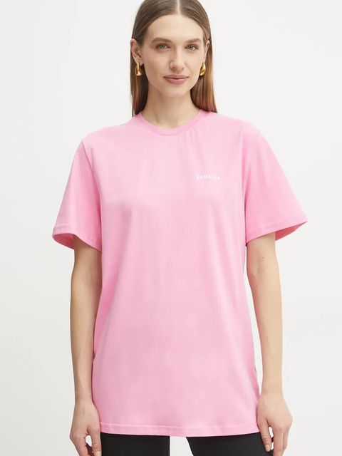 La Mania t-shirt bawełniany damski kolor różowy BONI.3 - zdjęcie produktu nr 1