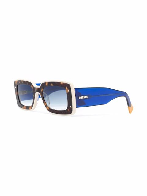 MISSONI EYEWEAR tortoiseshell rectangular sunglasses - Blue