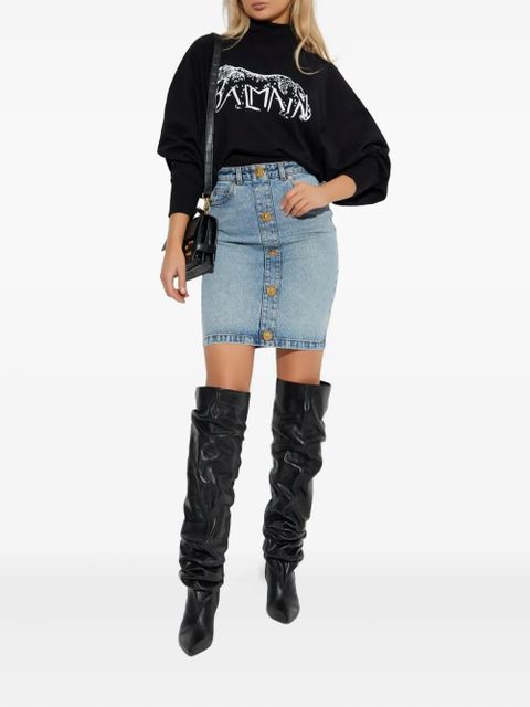 Balmain graphic-print turtleneck sweater - Black - zdjęcie produktu nr 2