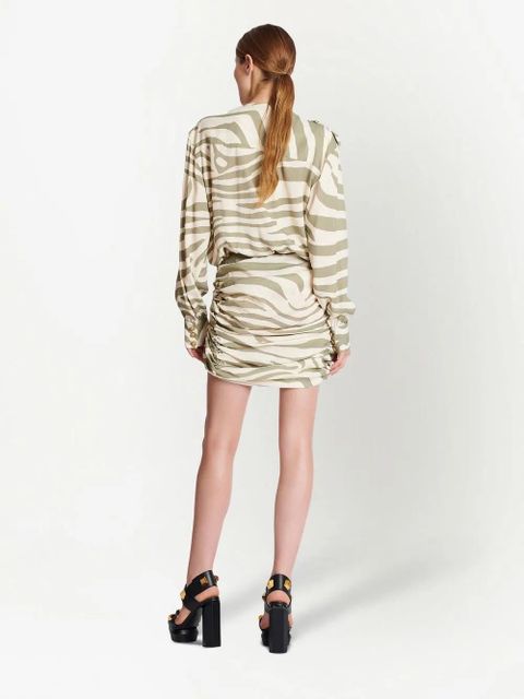 Balmain animal-print shirt dress - Neutrals - zdjęcie produktu nr 1