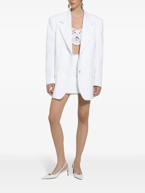 Dolce & Gabbana A-line tweed mini skirt - White