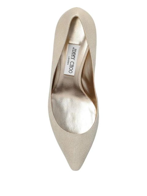 Jimmy Choo Romy metallic leather pointed-toe heels - Neutrals