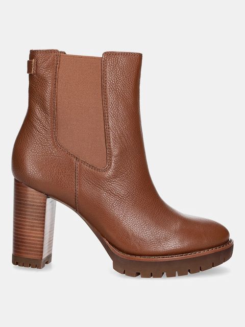 Lauren Ralph Lauren botki skórzane Layne damskie kolor brązowy na słupku 802974391002 - zdjęcie produktu nr 2